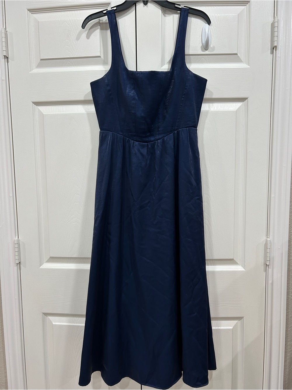 Wayf Navy Square-Neck Maxi Dress
